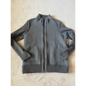 NWOT Marc Anthony Size Large Full Zip Sweater Jacket Knit Ribbed Trim Gray‎ Mens